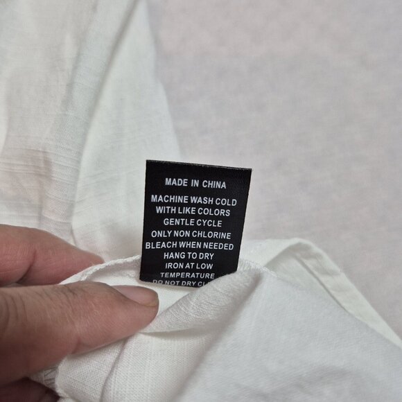 Calessa Women's Size XL White Blue Embroidered Crew Neck 3/4 Sleeve Tunic (27) - Picture 9 of 13